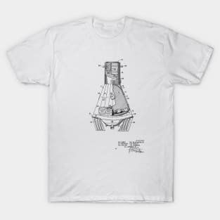 Space Capsule Vintage Patent Hand Drawing T-Shirt